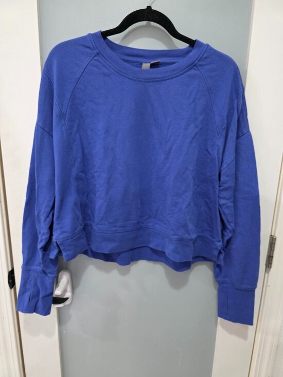 Sweaty Betty Tops - Sweaty Betty Blue Cropped Sweatshirt Women’s XL Thumb Holes Athleisure